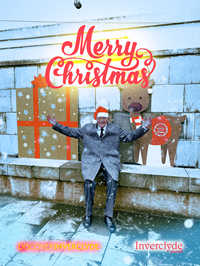 Inverclyde 3D Christmas characters Provost Martin Brennan